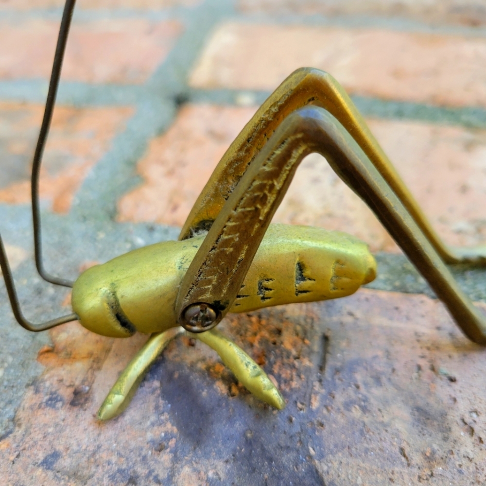 Brass Grasshopper Decor Paperweight